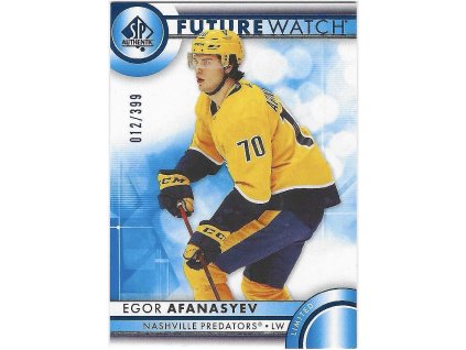 2023-24 SP Authentic Future Watch Blue EGOR AFANASYEV 012/399