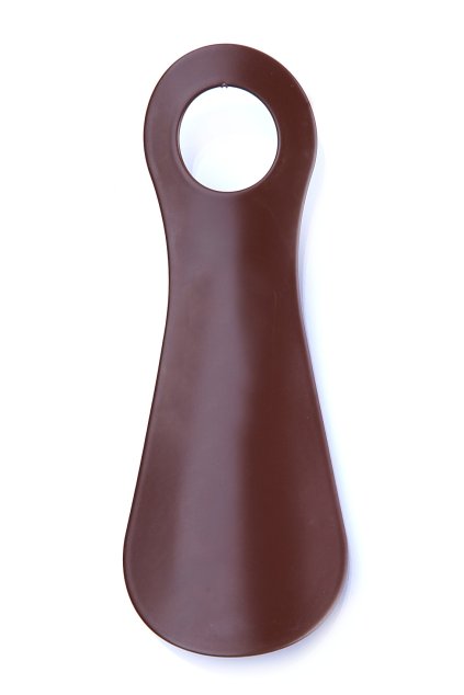 Obouvací lžíce kovová 12cm hnědá