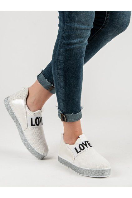 bílé slip on tenisky XY 22W