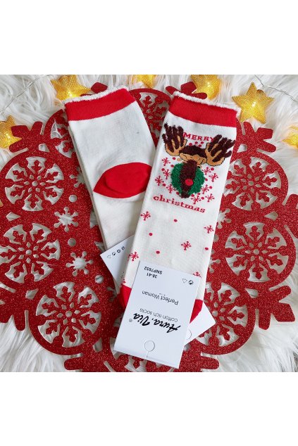 Dámské vánoční ponožky SNP7652WH