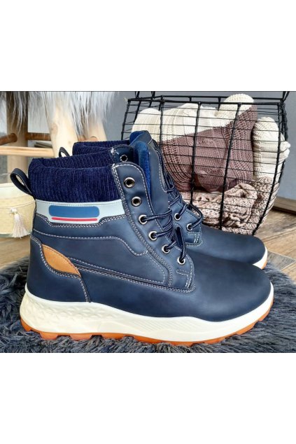 modré zateplené pánské boty J2279 2Bl