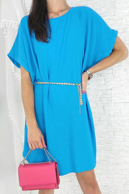 Modré šaty s páskem LA 3221L (1)
