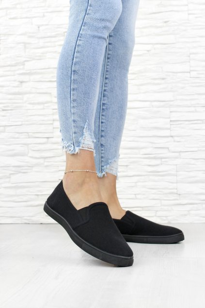 Černé slip on tenisky 11018-21A.B