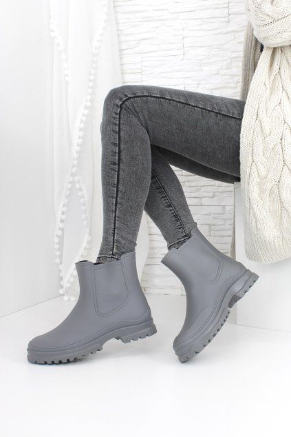 Nízké šedé holínky J1205G (1)