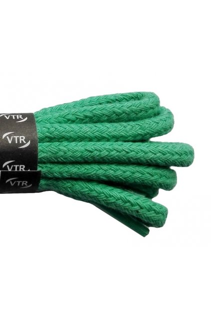 Bavlněné kulaté tkaničky silné - světle zelené