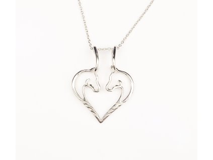 Stříbrný náhrdelník koňské srdce