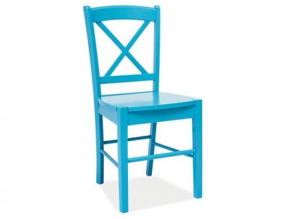 Nebesky modrá dřevěná židle CD-56