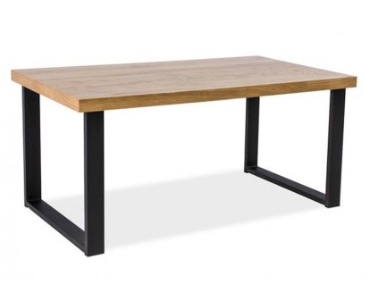 Černý jídelní stůl s deskou v dekoru dub UMBERTO 150x90