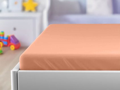 Jersey prostěradlo meruňkové 70x140 cm pro dětskou postýlku