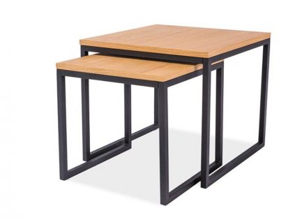 AKCE Set příručních stolků s deskou v dekoru dub LARGO DUO II. jakost