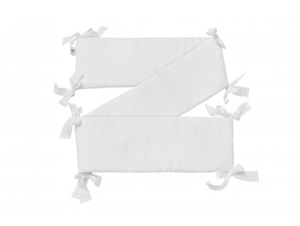 Elegantní bílý lněný mantinel do postýlky SNOWY WHITE pro bezpečný spánek
