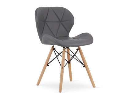 3324 krzeslo ELVA ekoskora szara prawy skos przod