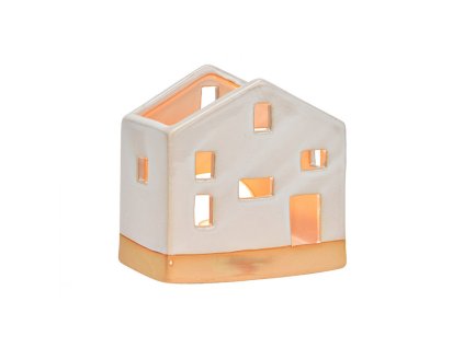 Keramický svícen OPEN HOUSE 11 cm bílý – elegantní vánoční dekorace