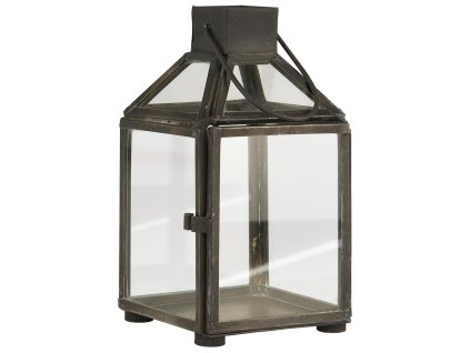 Skleněná venkovní lucerna NORR mini s kovovým rámem