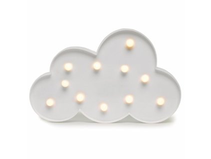 LED dětská lampička OBLÁČEK, 29 x 18,5 cm, 11 LED světýlek. Perfektní noční světlo na stůl, poličku nebo zeď, napájení na dvě AA baterie.