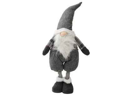 Vánoční dekorativní trpaslík GNOME 90 cm, šedý pro moderní výzdobu