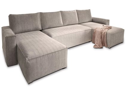 Luxusní béžová sedací souprava do U COSARO 295x140 cm pro moderní interiér