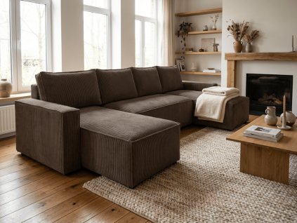 76961 2 smart cosaro sedacka do u 295x140 cm tmave hneda elegantni a prostorne reseni do obyvaku