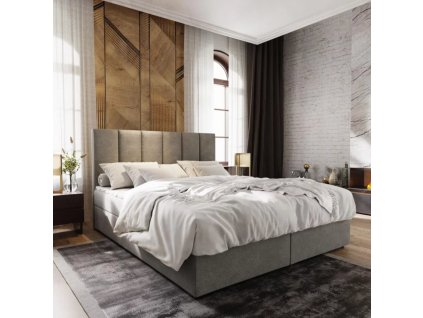 Luxusní čalouněná postel boxspring MERALIS 160x200 cm šedá