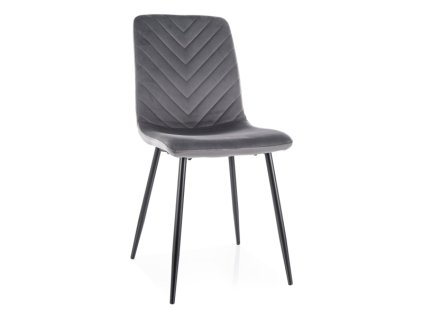 Elegantní jídelní židle DAREN VELVET šedá s prošívaným sametem
