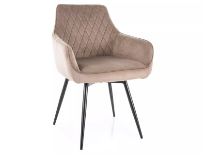 Elegantní jídelní židle MARLO VELVET béžová – luxusní sametový design