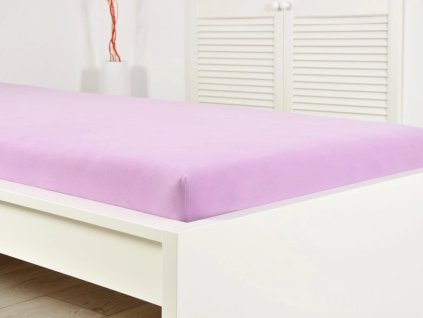 Jersey prostěradlo ALVORA fialové 180 x 200 cm s elastickými okraji