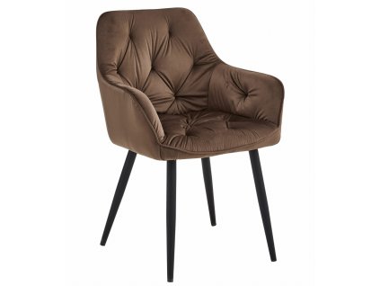 Elegantní jídelní křeslo JORK VELVET hnědé v sametovém provedení