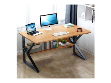 Psací stůl SHAPE 100x60 cm – dekor dub s černými kovovými nohami