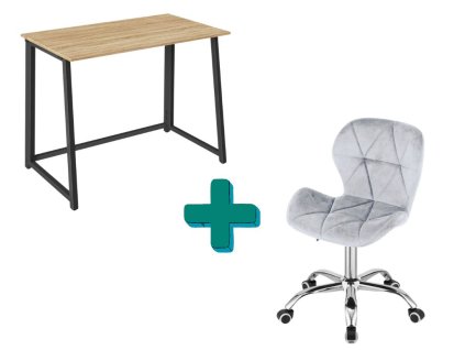 Set ZARIMO dub sonoma a AVOLA světle šedé – praktické a stylové řešení do pracovny.
