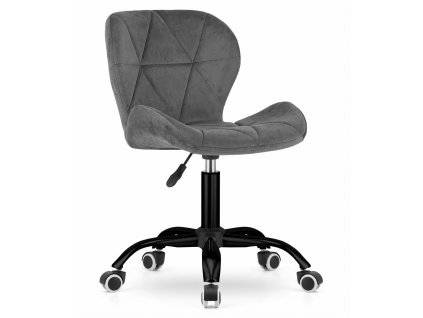 Šedé kancelářské křeslo NOTO VELVET – styl a pohodlí pro váš pracovní prostor