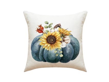 Podzimní povlak na polštář BLUE PUMPKIN krémový 45x45 cm