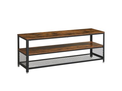 Rustikální TV stolek TAYLOR 140x40 cm s kovovým rámem do industriálního interiéru