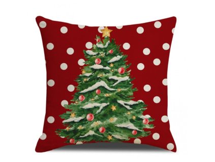 Vánoční povlak na polštář WINTER DOTS 45x45 cm s motivem stromku