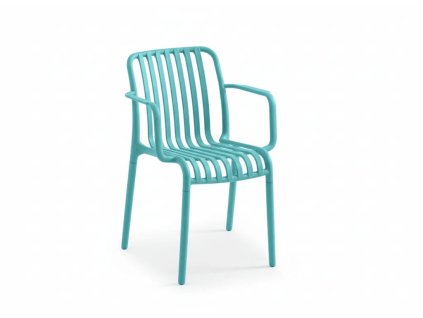 Plastová židle TREGO s područkami modrá pro venkovní i vnitřní použití