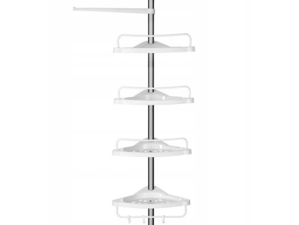 Teleskopická rohová police COMPACT bílá do koupelny 104–315 cm
