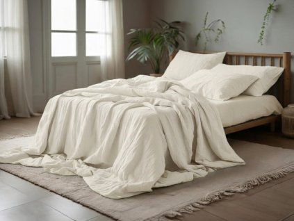 Krémové mušelínové povlečení PURELY pro klidný spánek