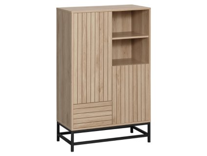 Vysoká komoda VALMOR 120x75 cm, dekor dub v moderním interiéru