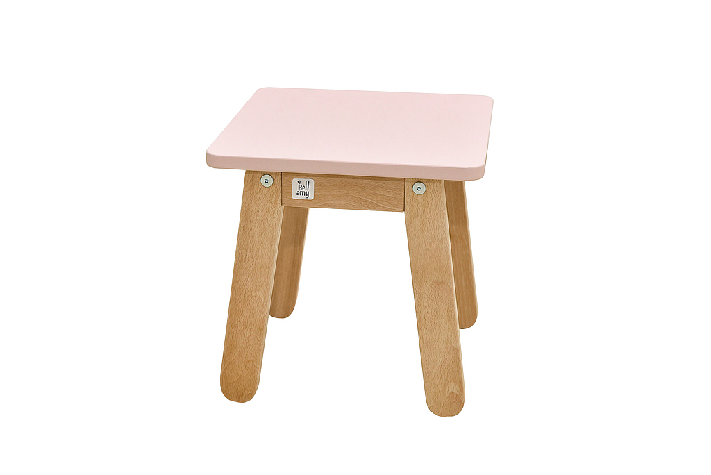 Levně Bellamy Růžová dětská stolička WOODY DUSTY PINK