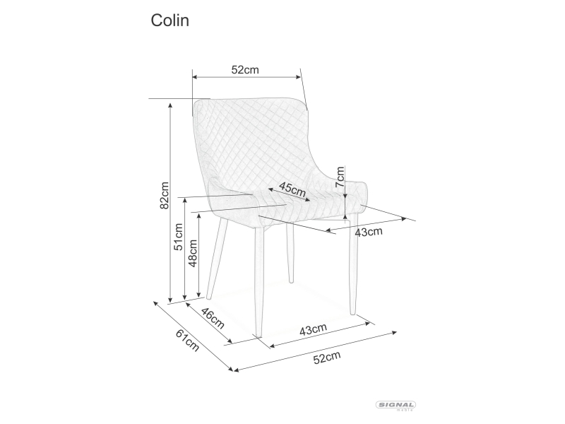 Černá židle COLIN (obrázek 2)