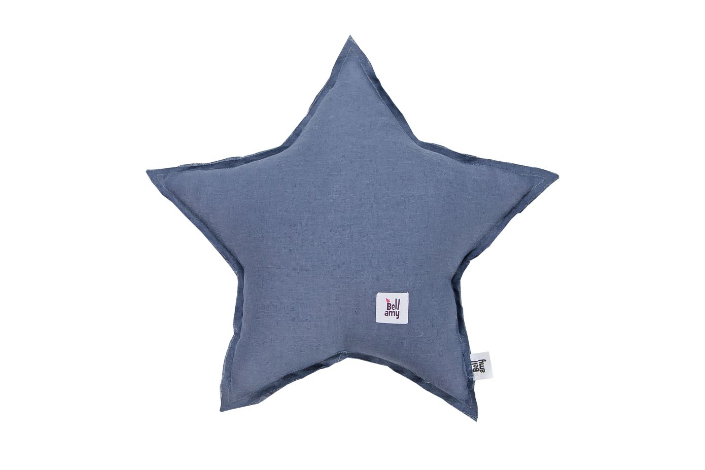 Levně Bellamy Lněný dekorační polštářek STAR NAVY BLUE