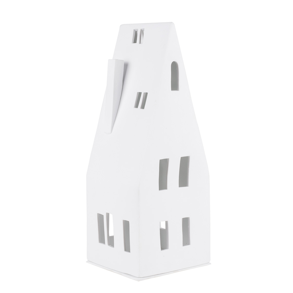 Räder Bílý porcelánový svícen DOMEČEK se špičatou střechou, velký