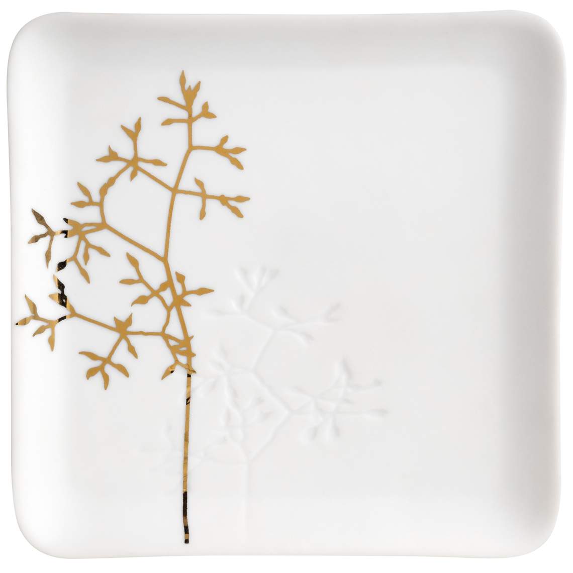 Levně Räder Bílý porcelánový talíř GOLD TWIG, malý