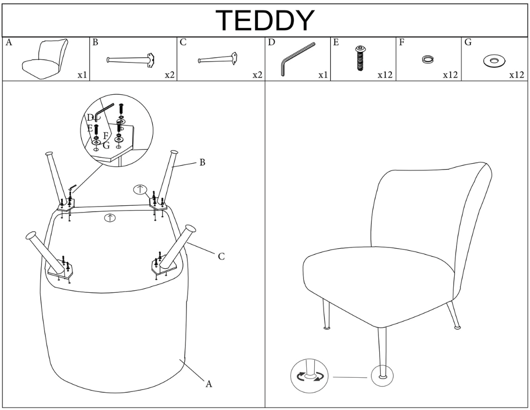 Bílé relaxační křeslo TEDDY (obrázek 2)