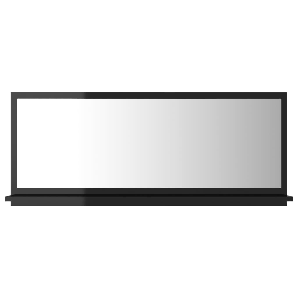 Levně Černé koupelnové zrcadlo BALDY 90 cm