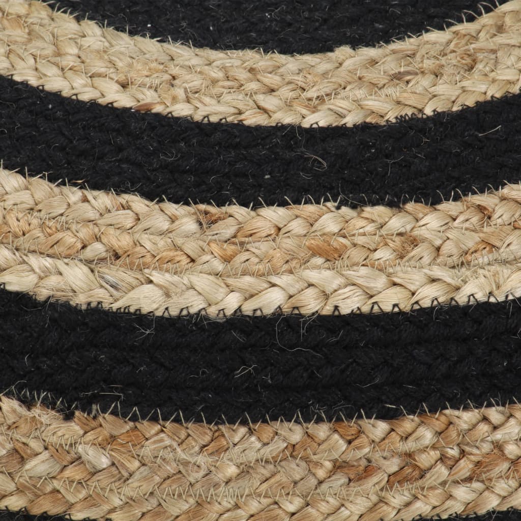 Černý jutový taburet STRIPE (obrázek 2)