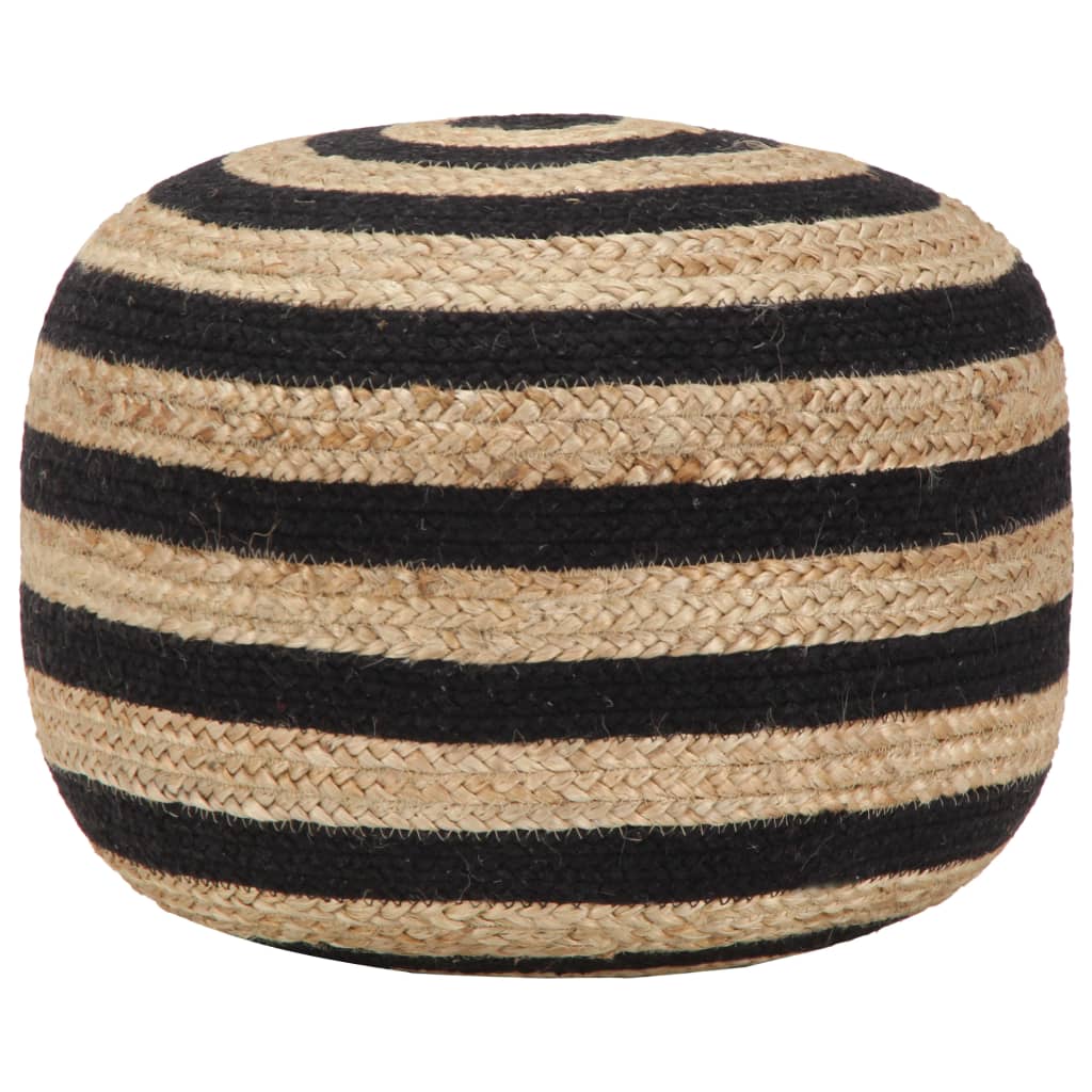 Levně Černý jutový taburet STRIPE