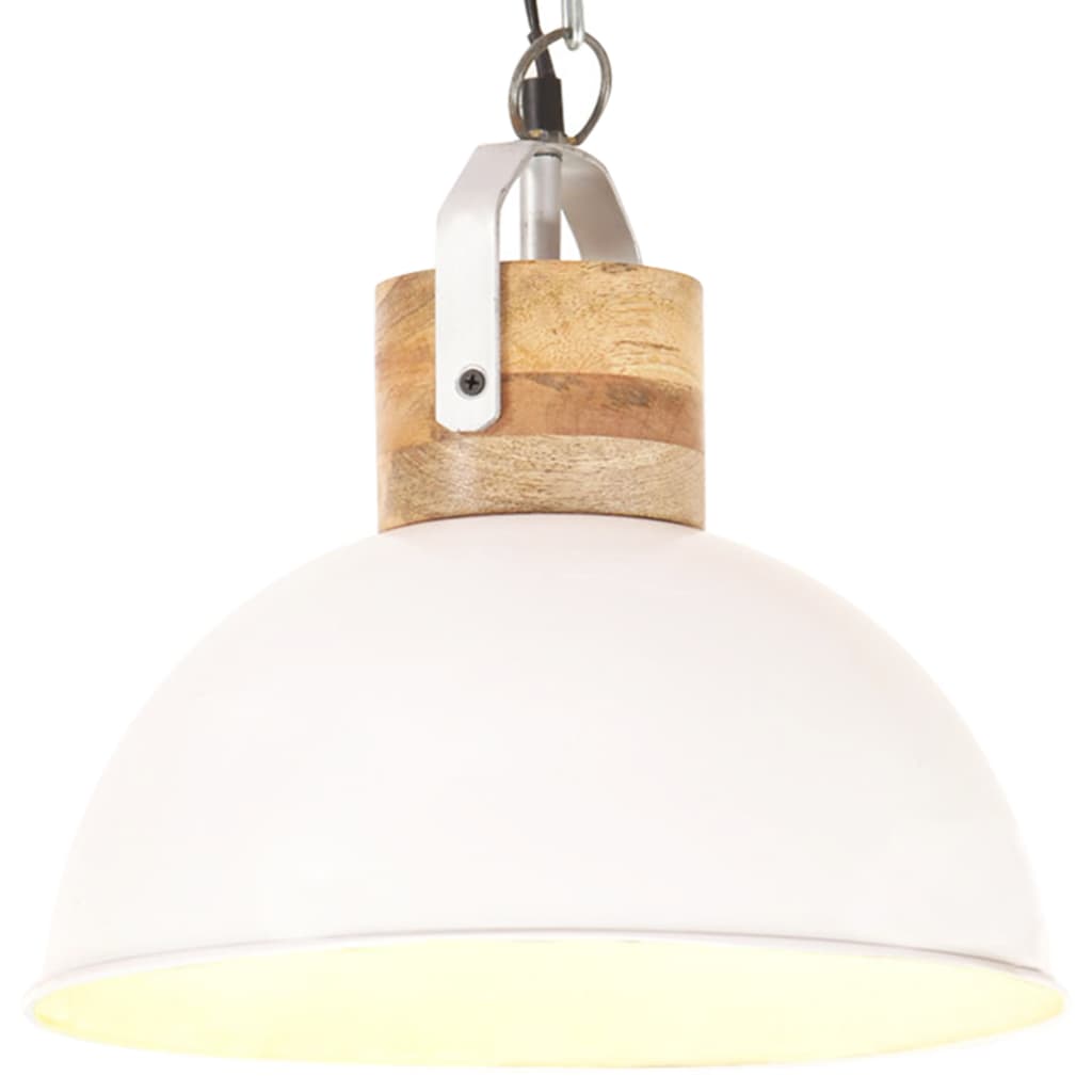 Levně Bílá závěsná lampa JOYCE v industriálním stylu