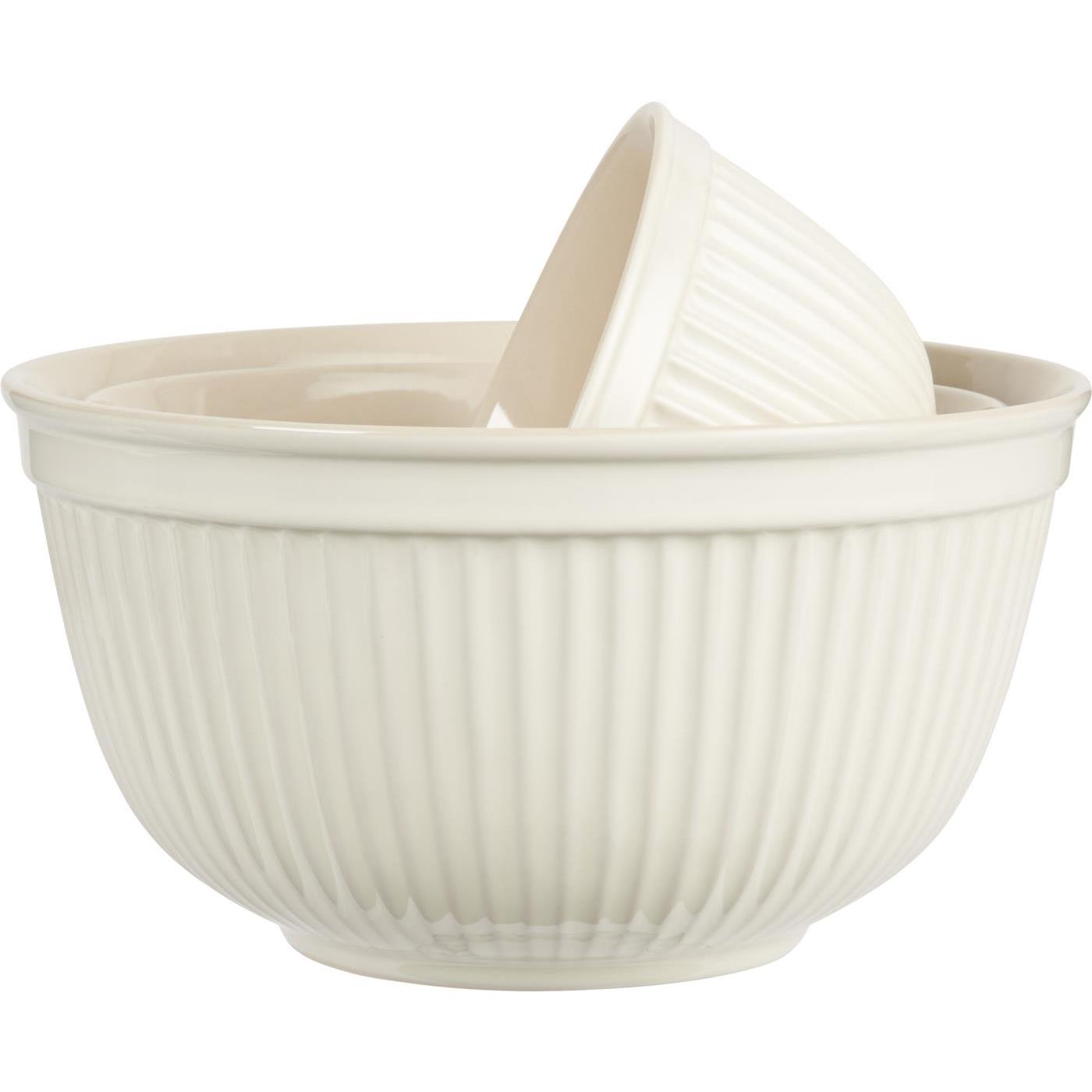 Levně IB Laursen Smetanové keramické mísy MYNTE BUTTER CREAM, set 3 ks
