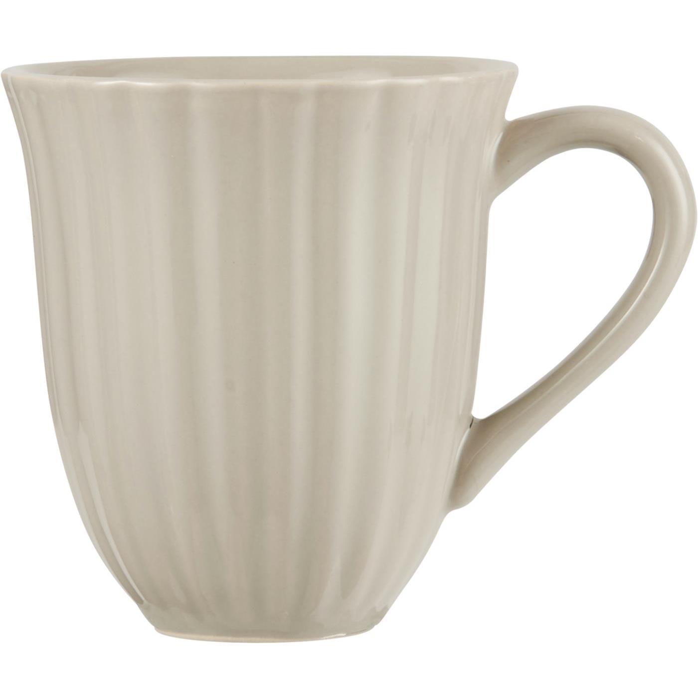 Levně IB Laursen Béžový keramický hrnek s vroubky MYNTE LATTE