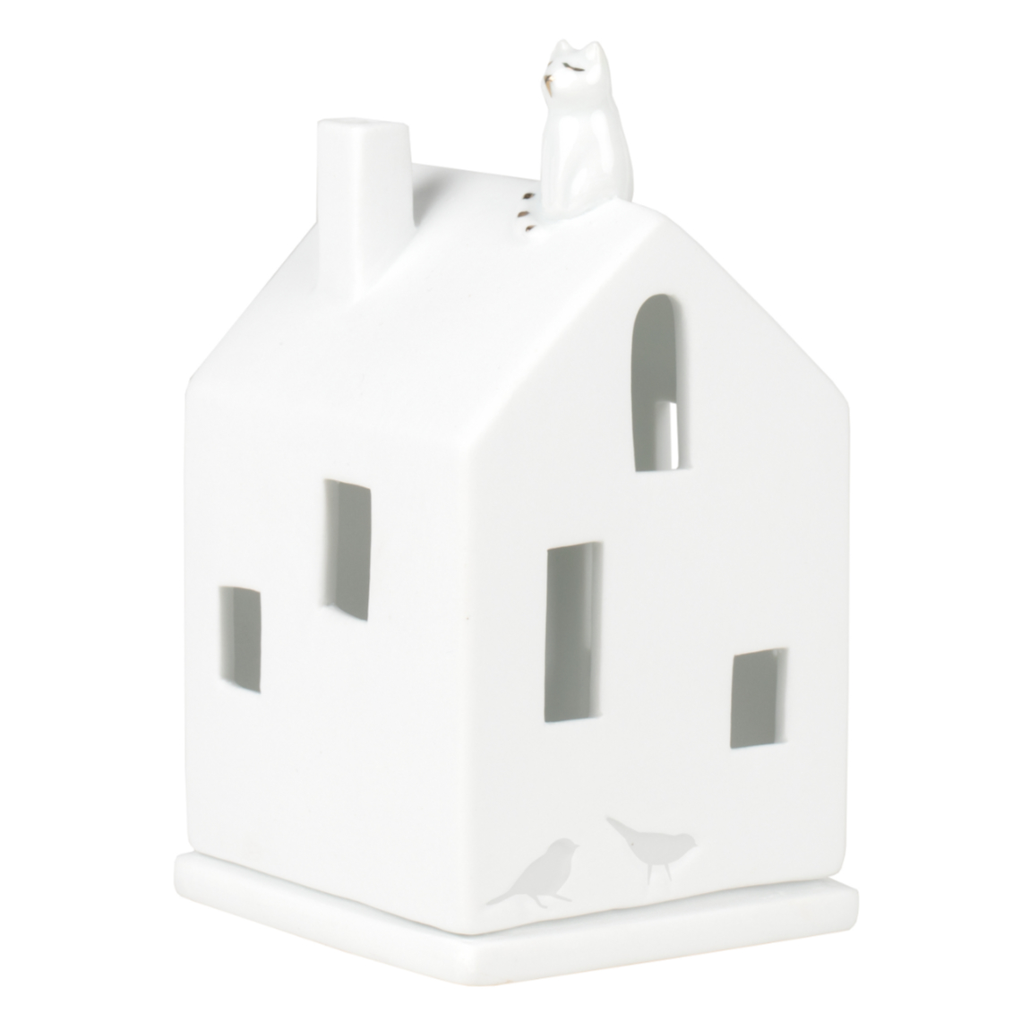 Räder Bílý porcelánový svícen DOMEČEK CAT
